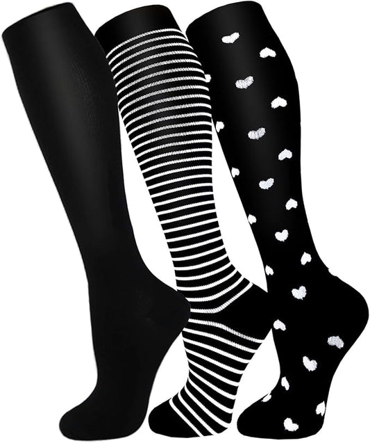 FuelMeFoot 3 Pack Copper Compression Socks - Compression Socks Women & Men Circulation - Best for Medical,Running,Athletic