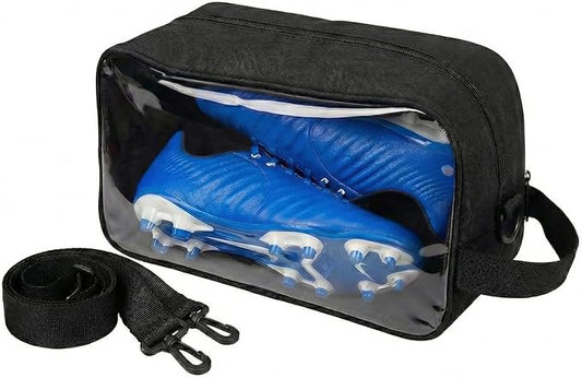 Smell-Proof Soccer Cleats Bag for Men, Soccer Shoe Bag with Shoulder Strap & Luggage Sleeve, Clear Front, Water-Resistant & Odor-Control Sports Travel Gear Organizer(1 PACK)