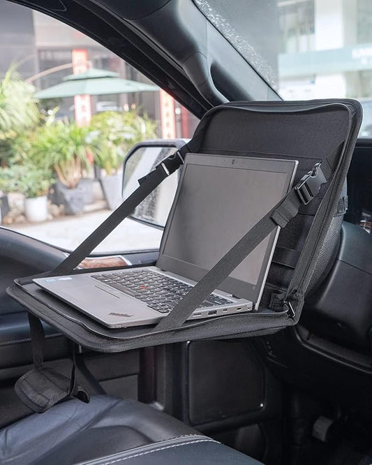 JOYTUTUS 3 in 1 Steering Wheel Eating Tray Upgraded(16.1 * 10 inch), Car Back Seat Laptop Desk, Multifunctional Car Office Bag, Car Work Table for Writing, Car Organizer for Kids, Commuters, Family