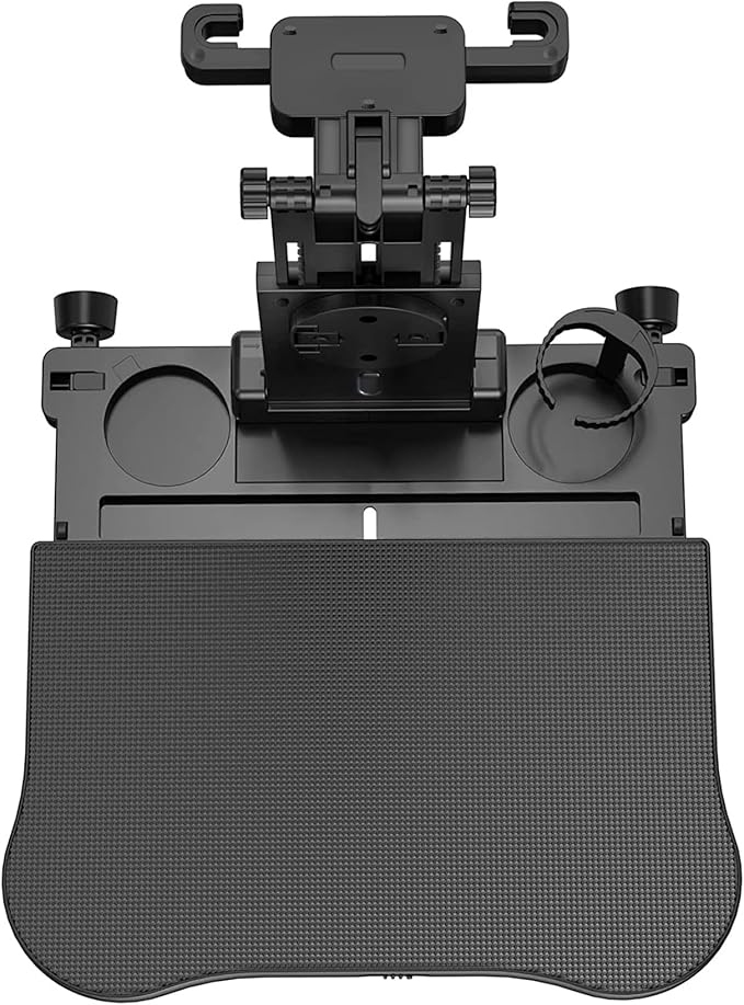 Car Seat Tray Table - Foldable Car Kids Passenger Roadtrip Eating Food Backseat Travel Trays Dinning Working Laptop Desk with Non-Slip Pad/Phone/Tablet Holder