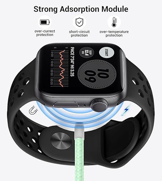 Temdan for Travel Vacation Essentials,3 in 2 USB C Cable for Apple Watch Charger/iPhone 16 Charger/Lightning,Multi Charging Cable Cord,Camping Essentials,Designed for iWatch & iPhone 16-12-4FT Green