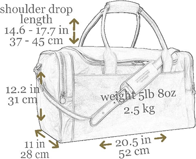 Leather Duffel Bag Weekend Bag Gym Large Travel Bag - Time Resistance