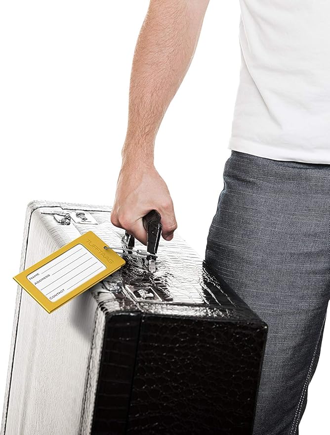 Luggage Tags Business Card Holder by TUFFTAAG - Durable Travel ID Bag Tag in Multiple Color Options, Perfect for Suitcases, Backpacks, and Carry-Ons, Easy Identification, Secure and Stylish