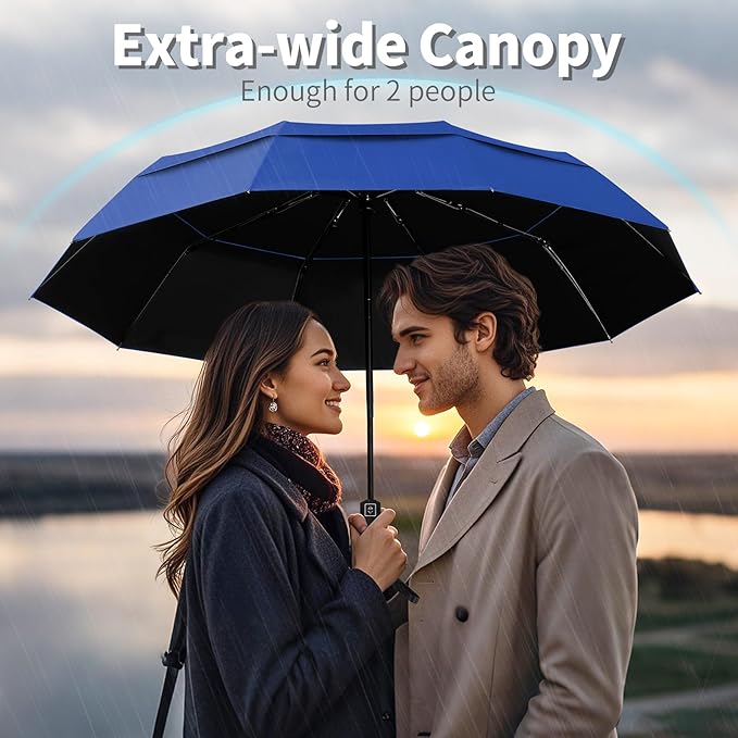 Seniny Windproof Travel Umbrella, Automatic Umbrellas for Rain, Portable & Compact Umbrellas for Backpack, Strong UV for Protection, Folding Small Sun Umbrella for Car, Walking