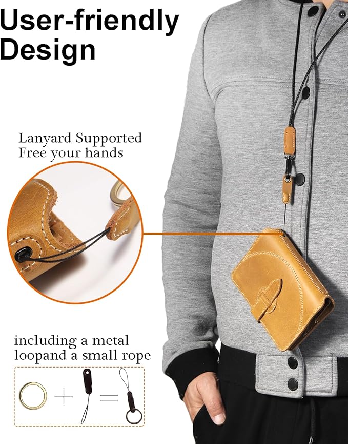 Leather Passport Holder for Travel with Airtag Slot, Passport Wallet for Men & Women,1-3 Passport Books,Passport Sleeves Travel Essential & Gift (Glod Brown, With AirTag Slot)
