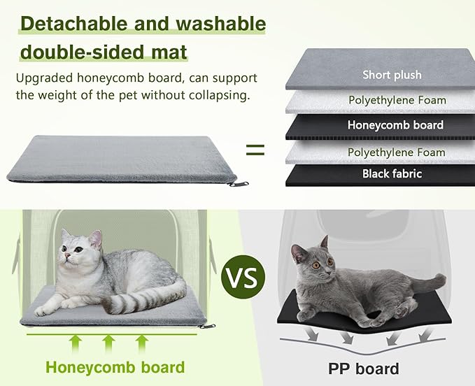 Pecute Pet Carrier Backpack, Dog Carrier Backpack, Expandable with Breathable Mesh for Small Dogs Cats Puppies, Pet Backpack Bag for Hiking Travel Camping Outdoor Hold Pets Up to 17 Lbs