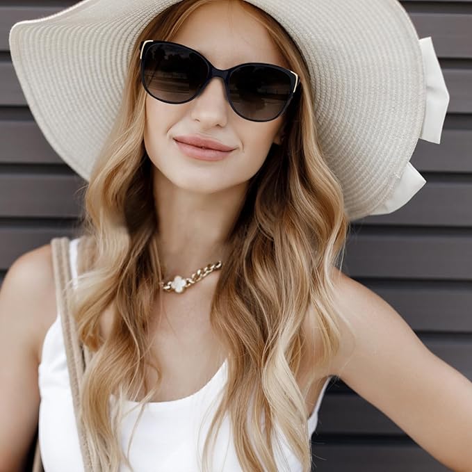 Face Shadow Polarized Sunglasses for Women, Cat Eye Sunglasses for Small Face Ladies Ultralight UV400 Protection