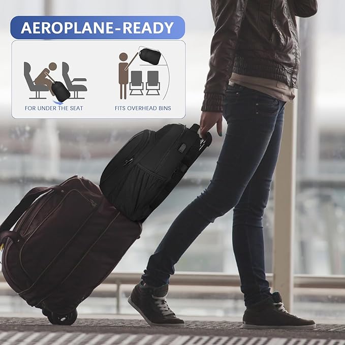 LARIPOP Extra Large Backpack,17.3 Inch Business Laptop backpack for Men Women with USB Charging Port,Water-Resistant Laptopack Weekender Daypack for Work College Computer