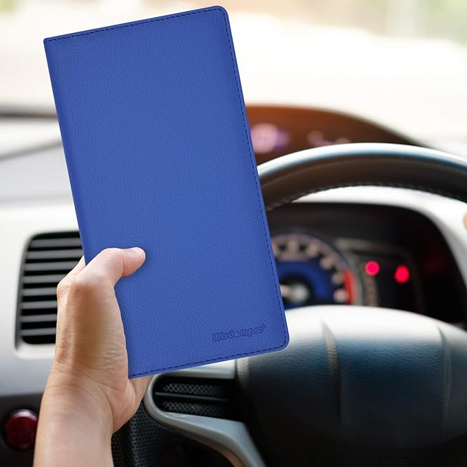 Wisdompro Car Document Holder Organiser, PU Leather Vehicle Insurance and Registration Holders Wallet Case for ID Card, Driving Licence, Key Contact Information Cards
