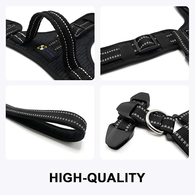 COODEO Professional Dog Sling for Hind Leg Support - Aid for Post-ACL/TPLO Surgery & Senior Dogs, Secure,Breathable & Machine-Washable with Reflective Edging for Safe Walks (Black, XL)