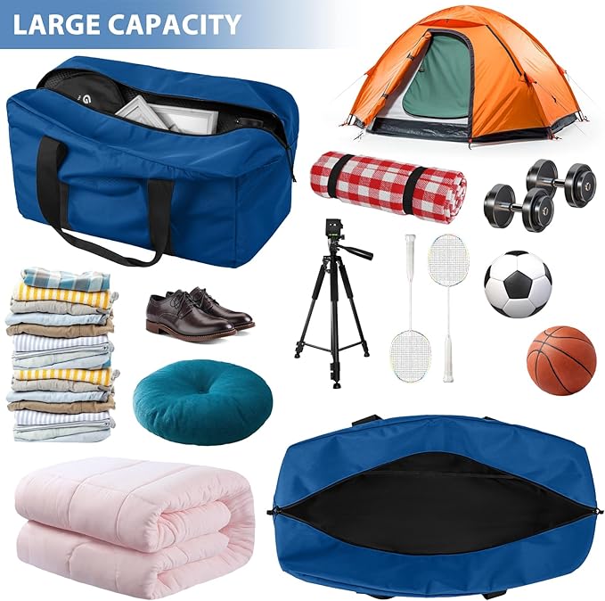 Large Travel Duffle Bag, 80L Gear Bag for Men and Women, Storage Bag Ideal for Overnight Camping and Weekend Getaways
