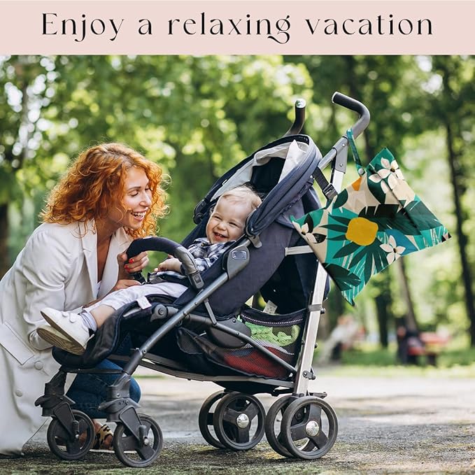 3 Pcs Wet Bag, Wet Dry Bag, Waterproof Aloha Bags, Small Laundry Bags, for Swimsuit, Pool, Travel, Beach, Diapers, Makeup Cruise Ship Essentials, Leaves Decor Travel for Women