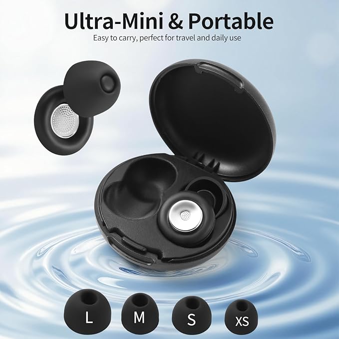 Ear Plugs for Sleeping, Noise Cancelling, 45dB Soft Silicone Earplugs, Hearing Protection for Work, Travel, Tinnitus Relief, Reusable, Perfect for Focus and Relaxation