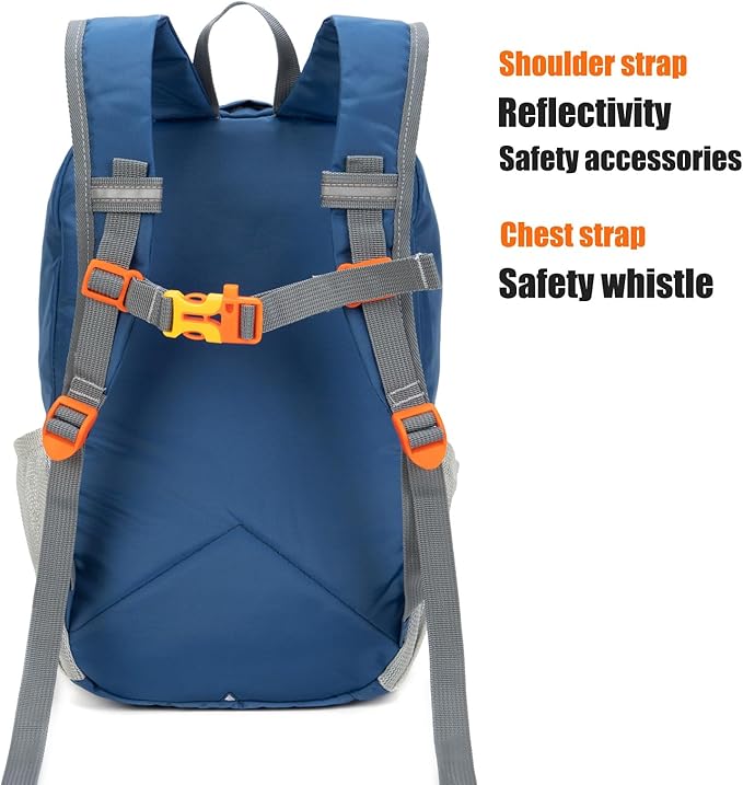 IVYGREEN Little Kids Hiking Backpack for Boys or Girls, Small Daypack for Camping or Travel (Blue, Small)