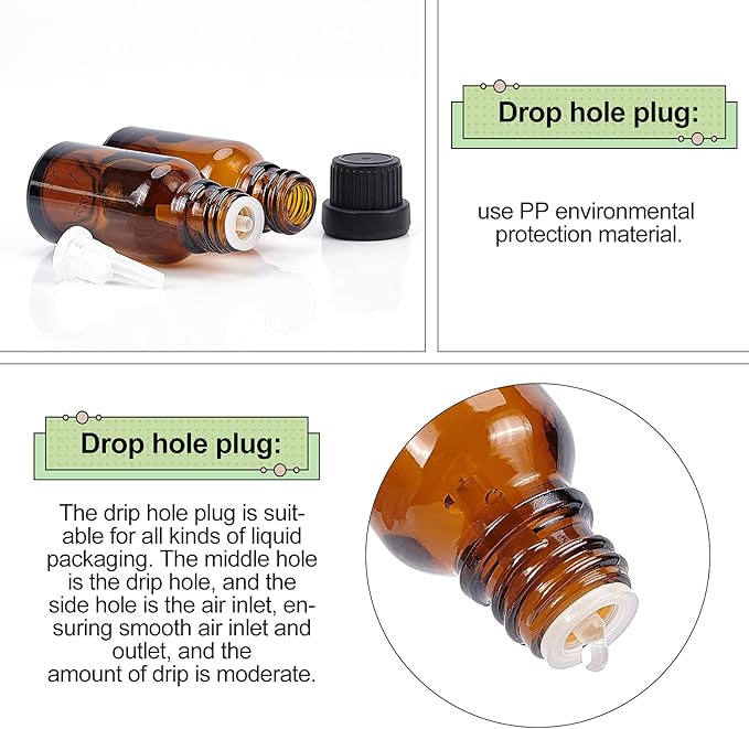 BENECREAT 24 Pack 15ml Brown Glass Essential Oil Bottles Refillable Container Kits with Plastic Droppers, Funnel Hoppers and Sticker for Aromatherapy Fragrance Cosmetic Oil