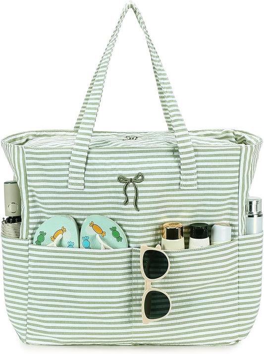 Beach Pool Bags Tote for Women Ladies Large Gym Tote Carry On Bag With Wet Compartment for Weekender Travel Waterproof