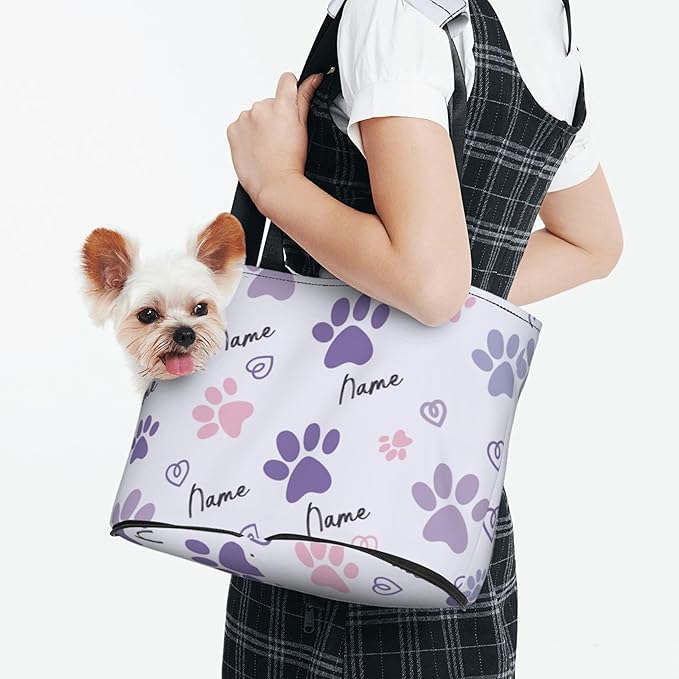 Personalized Dog Carrier with Name, Custom Pet Carrier, Portable Puppy Carrier Purse Sling Hangbag for Puppy Small Dogs Cats, Custom Soft Sided Pet Carrier Purse Pet Bag for Travelling Hiking Outdoor