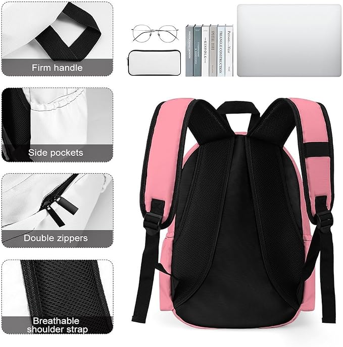 Salmon Backpack Adult Travel Daybag for Women Men College Backpack for Vacation Hiking Camping Bag