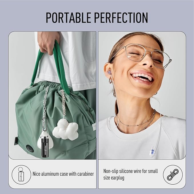 Hearprotek Sleeping Ear Plugs,2 Pairs Ear Plugs (32db & 30db) Ultra Soft Noise Reduction and Hearing Protection earplugs for Side Sleepers, snoring, Travel, Working, Study, Safety