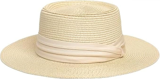 Sun Hat - Foldable Straw Beach Sun Hat for Women UPF40+,Beige Strap Khaki