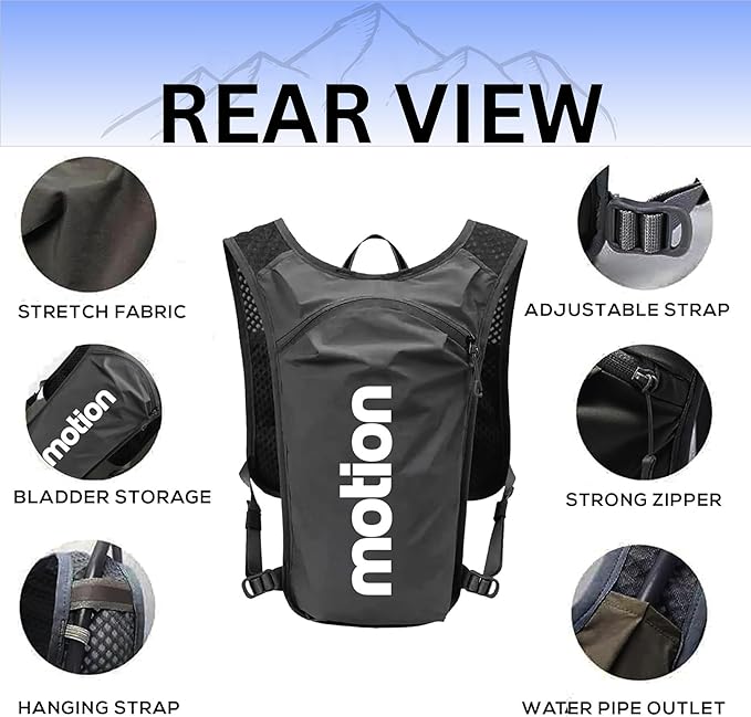 Running Hydration Vest for Men Women, Lightweight Reflective Hydration Backpack with 1.5L Water Bladder Bag for Hiking, Running, Cycling