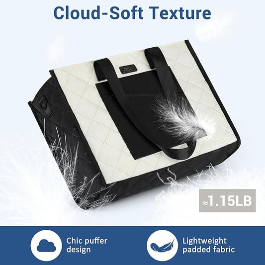 IBFUN Utility Tote Bag with 14/24 Pockets Zip Top Teacher Tote Bag for Teacher/Work Women