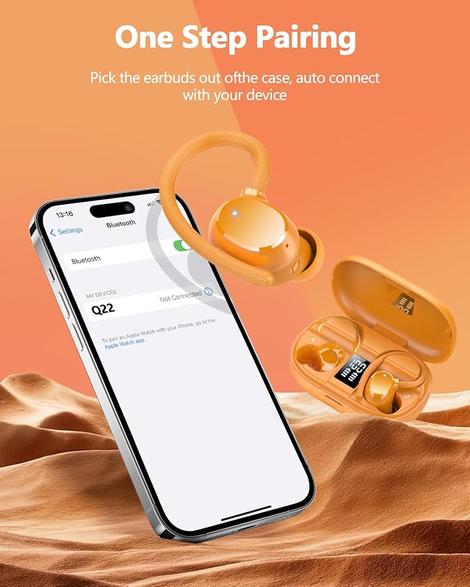 Wireless Earbuds 128hrs Bluetooth 5.3 Headphone Sport, 2025 Bluetooth Earbuds Stereo Deep Bass Over Ear Bud with Earhooks, ENC Noise Cancelling Mic, IPX7 Waterproof Earphone for Workout/Running