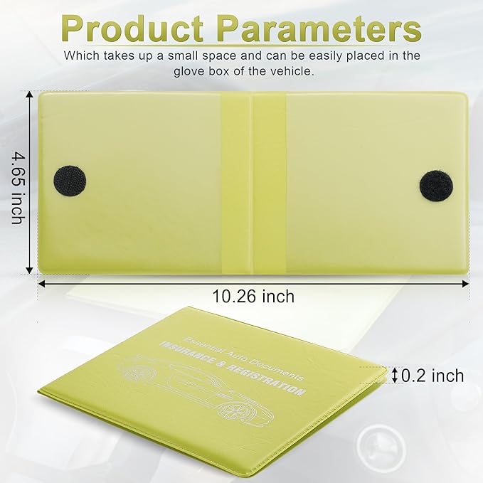 UYYE Car Registration and Insurance Card Holder, Vehicle Glove Box Car Organizer, Interior Car Accessories for Documents, Cards, License - 2 Pack