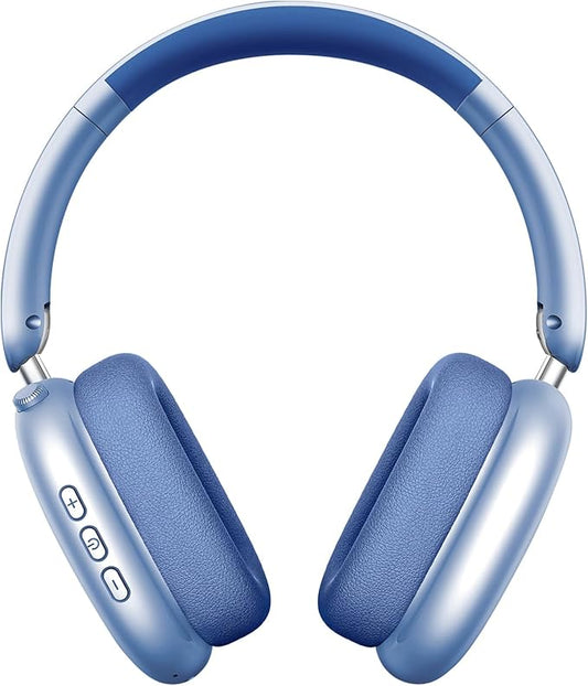 Wentronic Y01 Wireless Noise Canceling Headphones Bluetooth 5.3 Over Ear Headphones with Microphone, Hi-Res Audio, 48H Playtime, Foldable Comfortable Earpads,Compatible with iOS,Android,PC, Blue