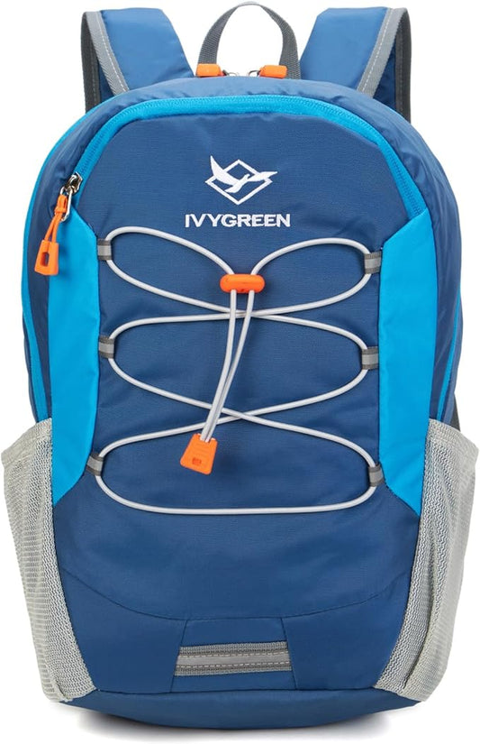 IVYGREEN Little Kids Hiking Backpack for Boys or Girls, Small Daypack for Camping or Travel (Blue, Medium)
