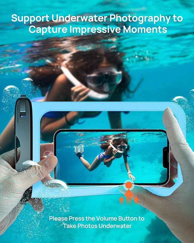 Lanhiem 10.5" Large Waterproof Phone Pouch, 2 Pack Universal IPX8 Waterproof Dry Bag with Lanyard for iPhone 16 15 14 Pro Max, Samsung Galaxy S24 S23 S22 Ultra, S23 FE, Pixel 9 8 Pro, Black+Mint