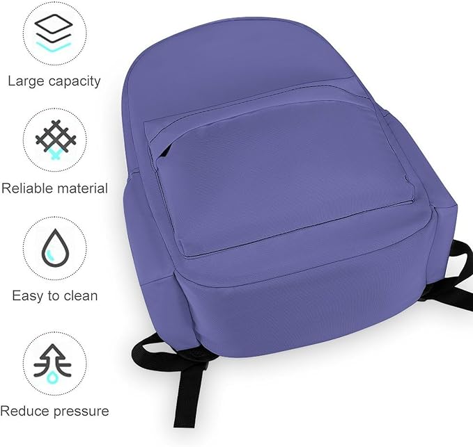 Very Peri Backpack Adult Travel Daybag for Women Men College Backpack for Vacation Hiking Camping Bag