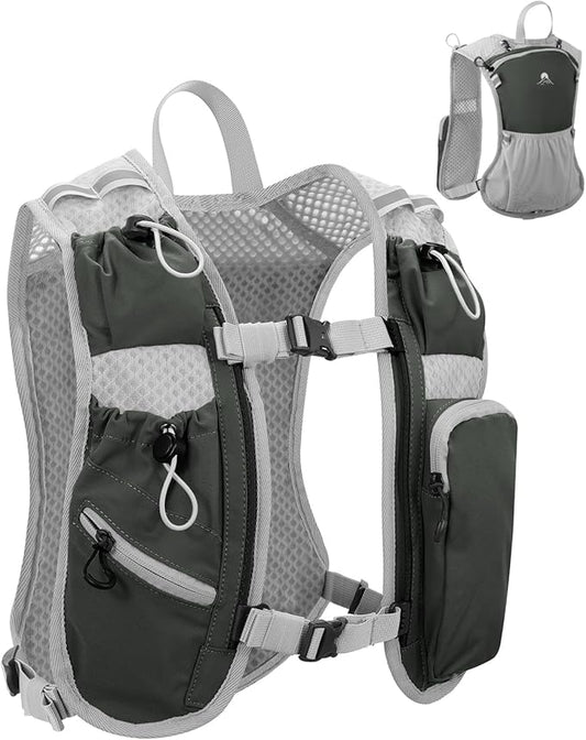 Running Vest for Women and Men, Hydration Running Backpack, Runners Vest, Hydration Vest, with Front Phone Holder, Adjustable Chest and Waist Strap