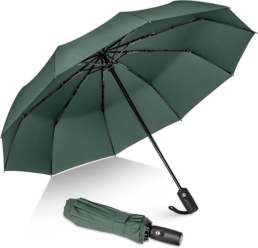 ZOMAKE Travel Umbrella Compact - 10 Ribs Portable Collapsible Umbrellas for Rain Windproof - Paraguas Automatic Small Folding Umbrella Lightweight Packable Umbrella for Women Men