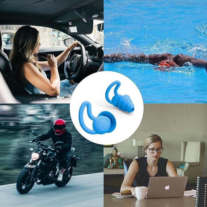 Noise Reduction Ear Plugs, NRR 40dB Ultra Comfortable Silicone Reusable Ear Plugs for Sleeping, Snoring Swimming, Studying, Concerts, Noise Cancelling and Hearing Protection