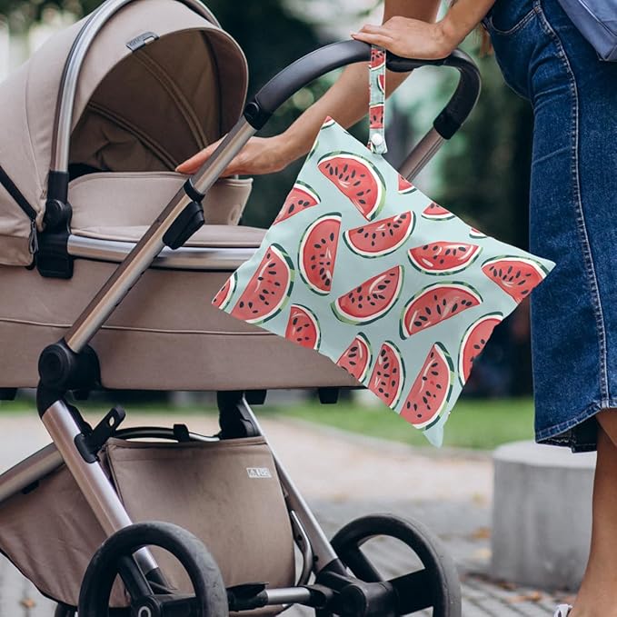 4 Pack Cute Fruit Wet Bag Waterproof Washable Reusable Wet Dry Bag for Swimsuit Clothes Cloth Diaper Travel Beach Pool Yoga Gym Toiletries Travel Beach Essentials Lemon Strawberry Watermelon