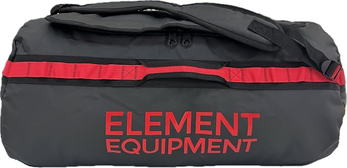 Element Equipment Trailhead Duffel Bag Shoulder Straps Waterproof Black/Red Medium