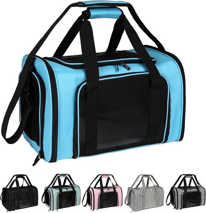 Top tasta Dog Cat Carrier Pet Carriers for Small Medium Large Cats Dogs Carrier Soft Sided Small Puppy Dog Carrier Portable Foldable Airline Approved Dog Cat Travel Carrier Blue Medium
