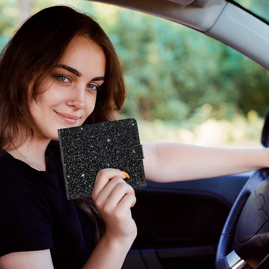 Car Registration and Insurance Holder, Vehicle Glove Box Car Organizer, Auto Truck Comparment Accessories Case for Cards, Essential Document and Driver License