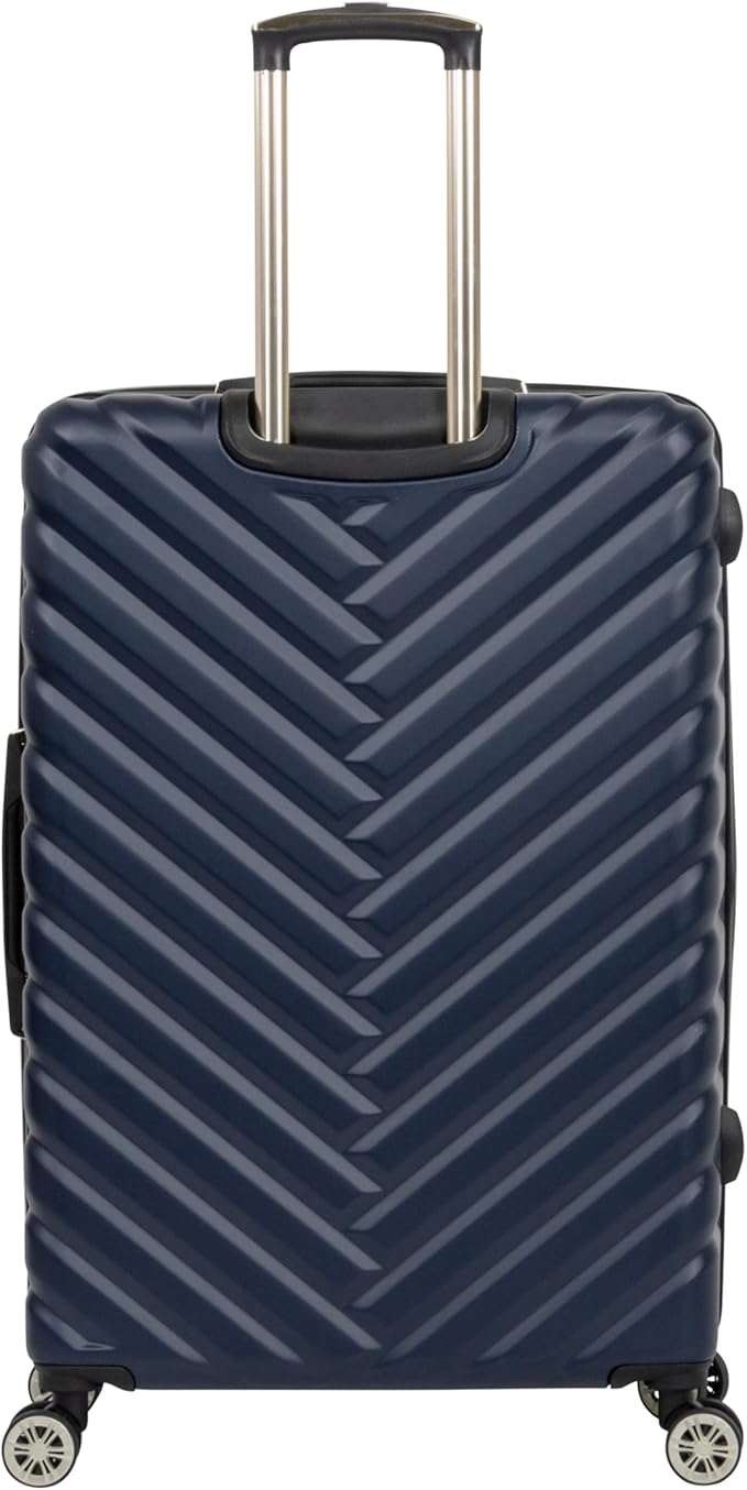 Kenneth Cole REACTION Madison Square Lightweight Hardside Chevron Expandable Spinner Luggage, Navy, 28-Inch Checked