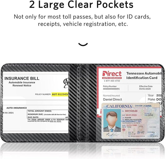 CoBak Car Registration and Insurance Holder - Small and Lightweight Vehicle Glove Box Car Organizer, Auto Truck Comparment Accessories Case for Essential Document, Driver Licens (Carbon Fiber Black)