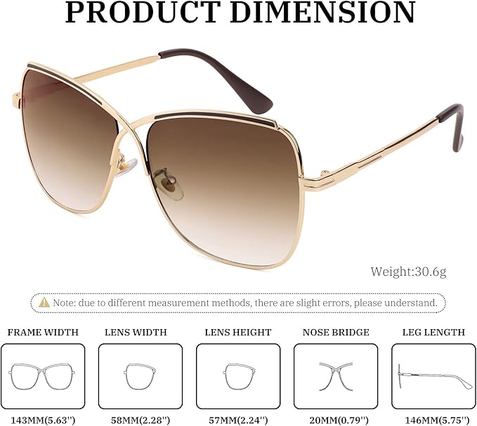 FEISEDY Womens Cute Sunglasses Oversized Butterfly X Shape Design Cateye Lady Sunglasses B2738