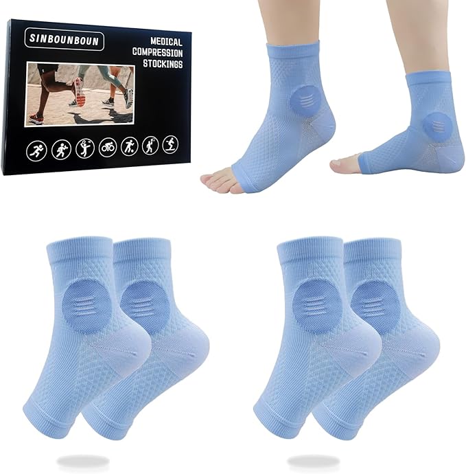 2 Pairs Mixed Colors Neuropathy Socks For Women & Men，Nano Neuropathy Socks，Diabetic Open Toe Foot Sleeves Elastic Sock，Compression Socks，Sleep Socks
