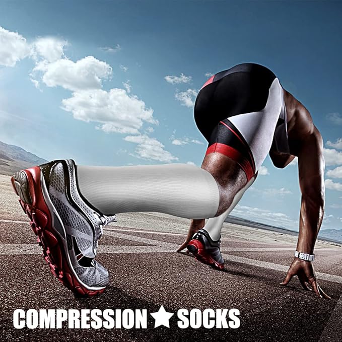 CHARMKING Compression Socks for Women and Men Circulation 4 Pairs 15-20 mmHg Best Support for Athletic Running Cycling