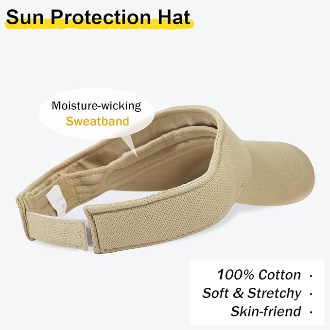 Sun Visor Hat Adjustable Velcro Outdoor Sports Cap for Men Women Adults