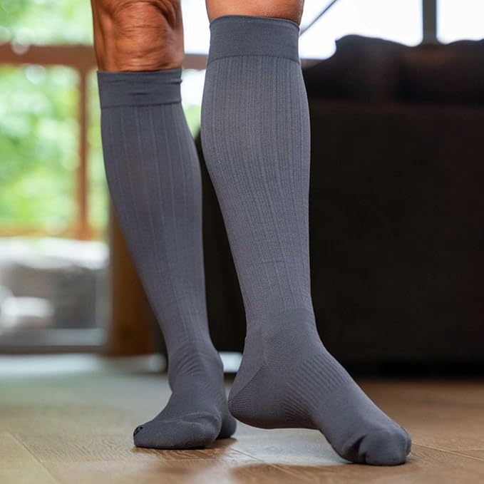 Medical Grade Compression Socks for Men & Women 15-20 mmHg by OrthoSleeve (Pink w/Stripes, Small)