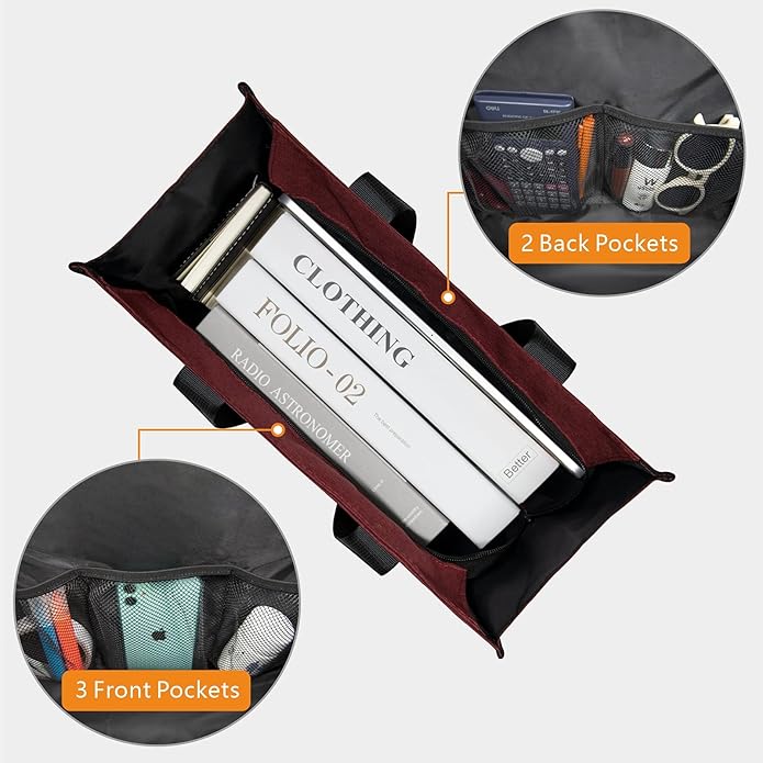 TOPDesign Utility Water Resistant Tote Bag with 13 Pockets, Top Zipper Closure & Thick Bottom Support, for Working Women