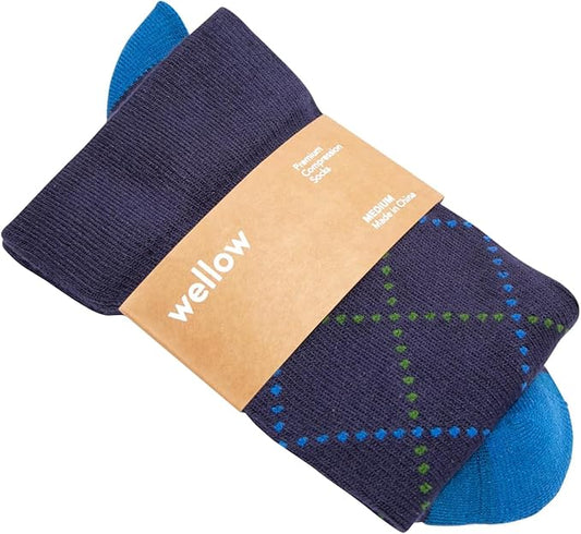 Wellow Premium Socks (Compression Socks - Regular) for Men & Women, Made with Viscose from Bamboo, Knee High, 18-25 mmHg