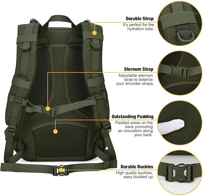 Mardingtop Small Tactical Backpack,Molle Hiking Backpack for Backpacking,Cycling and Biking,15L/25L Backpack