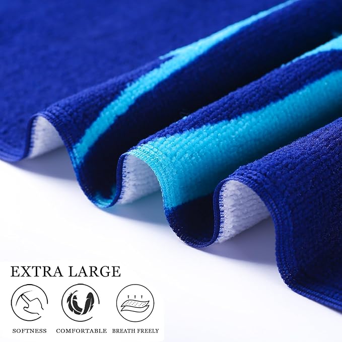 Genovega 2 Packs Oversized Beach Towel Set Extra Large Big XL Pool Camping Swim Clearance Towels 36x72 Soft Blanket Cruise Essentials Accessories Must Haves Vacation Necessities Adult Shark Flamingo